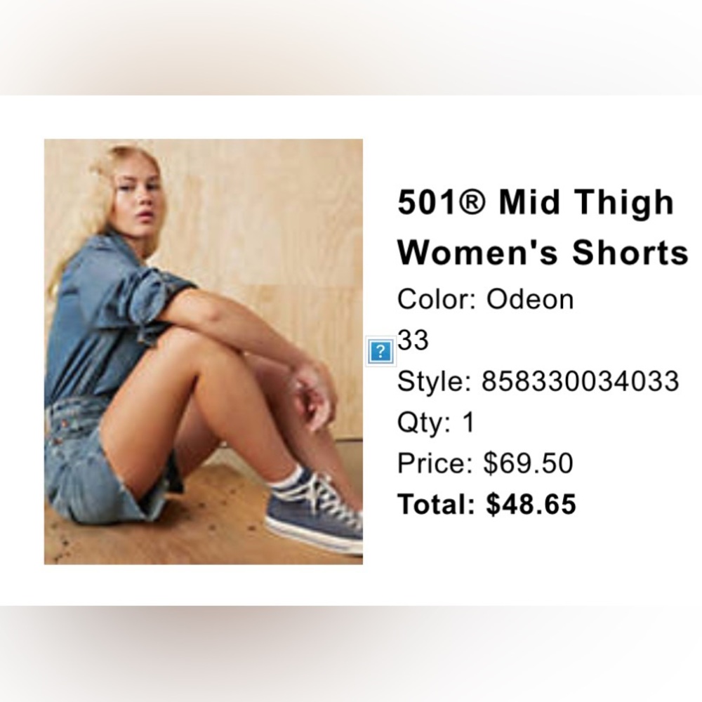 Levi's Distressed Blue Jean Shorts